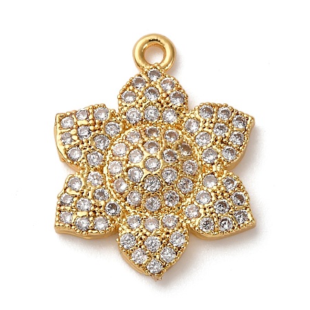 Brass Micro Pave Cubic Zirconia Pendants KK-I276-01G-1