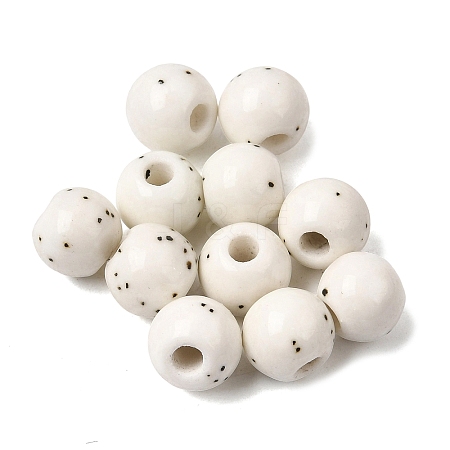 Speckled Round Handmade Ceramic Beads PR-NH0001-02B-1
