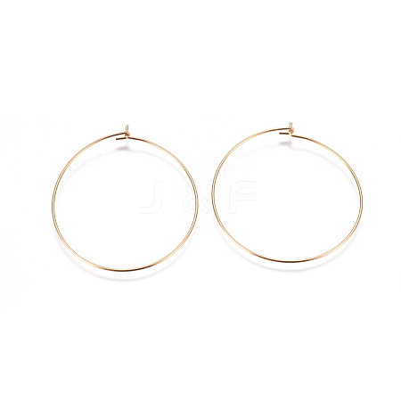 304 Stainless Steel Hoop Earrings Findings STAS-F227-54E-G-1