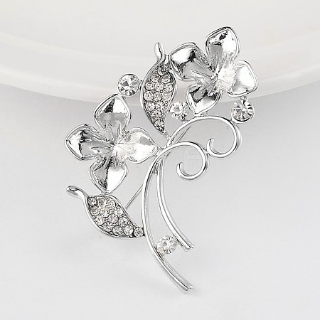 Alloy Rhinestone Brooch Findings ALRI-D043-03P-1