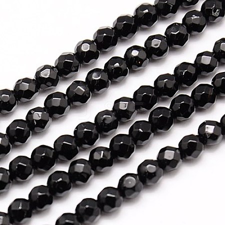 Natural Black Agate Beads Strands G-G545-04I-1