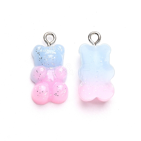 Gradient Color Opaque Resin Pendants RESI-R433-02B-1