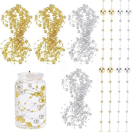  2 Bags 2 Colors Plastic Bead Garland Strand KY-NB0001-32-1