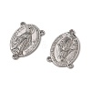 Holy Oval Carved Virgin Mary Tibetan Style Alloy Chandelier Component Links TIBEP-LF0961YKG-P-FF-2