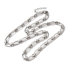 Non-Tarnish 304 Stainless Steel Oval Links Necklace for Women NJEW-B107-07P-03-1