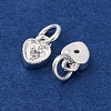 Brass Micro Pave Cubic Zirconia Charms KK-C071-09S-2