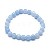 Natural & Dyed White Jade Bead Stretch Bracelets BJEW-K212-A-018-2