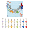 18Pcs 9 Colors Star Acrylic Pendant Locking Stitch Markers HJEW-AB00636-1