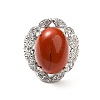 Natural Red Jasper Adjustable Rings RJEW-P043-04P-23-2