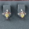 Brass Micro Pave Cubic Zirconia Huggie Hoop Earrings WG4D997-01-5