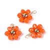Glass with 304 Stainless Steel Pendants GLAA-T028-13C-1