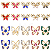 40Pcs 10 Style Butterfly Alloy Rhinestone Cabochons MRMJ-HY0002-38-1