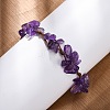 Adjustable Natural Amethyst Braided Bead Bracelets for Women BJEW-U035-02F-3