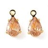 Brass Micro Pave Cubic Zirconia Charms KK-S336-02G-E-1