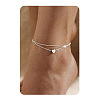 201 Stainless Steel Heart with Initial Charm Double Layer Anklets for Women FS-WG0EC0A-18-1