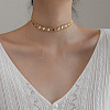 Rhombus Hollow Diamond 304 Stainless Steel Choker Necklaces FS-WGEDF7A-01-1