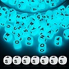 20Pcs Luminous Cube Letter Silicone Beads 12x12x12mm Square Dice Alphabet Beads with 2mm Hole Spacer Loose Letter Beads for Bracelet Necklace Jewelry Making JX437S-1