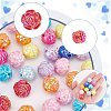 60Pcs 10 Colors UV Plating Iridescent Acrylic Beads MACR-AR0001-23-3