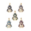 Brass Micro Pave Cubic Zirconia Pendants KK-M240-04-1