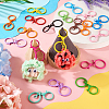  30Pcs 15 Colors Spray Painted Iron Key Rings DIY-TA0005-76-8