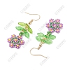 Handmade Glass Seed Beads Flower Dangle Earrings EJEW-FS00092-1