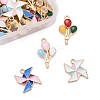 40Pcs 4 Style Alloy Enamel Pendants ENAM-LS0001-22LG-2