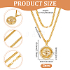 2Pcs Alloy Rotatable Dollar Sign Pendant Cuban Link Chain Necklaces NJEW-UN0001-77G-3