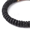 Dyed Natural Lava Rock Disc Beaded Stretch Bracelets for Women BJEW-JB09669-4