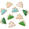 10Pcs 5 Styles Alloy Enamel Pendants FIND-FS0002-32-3