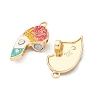 Sequins Alloy Enamel Split Pendants ENAM-B026-03G-2