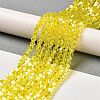 Transparent Electroplate Glass Beads Strands EGLA-A039-T4mm-B21-4