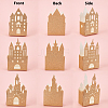Castle Shape Paper Glitter Candy Boxes CON-WH0083-12-3