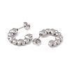 304 Stainless Steel Stud Ring with Heart Stud Earrings for Women EJEW-B018-10P-2