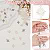 32Pcs 4 Colors Brass Connector Charms KK-BC0014-16-4
