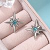 Rhinestone Star Clip-on Earrings EJEW-B116-01P-04-3