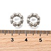 Wave Brass Micro Pave Cubic Zirconia European Beads KK-K300-07B-P-2