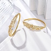 Rack Plating Brass Micro Pave Cubic Zirconia Hinged Bangles BJEW-H624-07B-G-2