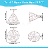 20Pcs 2 Styles 201 Stainless Steel Pendants STAS-UN0034-10-4
