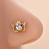 316L Surgical Stainless Steel Clear Cubic Zirconia L-Shaped Nose Rings WG09863-14-1