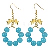 Imitation Jade Glass Beaded Ring Dangle Earrings EJEW-JE05567-01-1