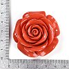 Synthetic Coral Dyed Carved Flower Connector Charms CORA-M001-01-3