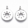 Brass Micro Pave Clear Cubic Zirconia Pendants KK-S356-009P-NF-2