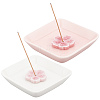 CRASPIRE 2Pcs Square Handmade Porcelain Jewelry Plate & 2Pcs Sakura Flower Ceramic Incense Burners AJEW-CP0005-53-1