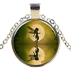 Picture Glass Pendant Necklaces NJEW-O111-034S-1