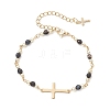 304 Stainless Steel Tiny Cross Link Bracelets BJEW-JB13244-03-2