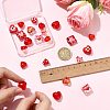 22Pcs 9 Styles Heart Theme Handmade Glass Beads FOIL-FS0001-04-5