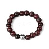 4MM Round Natural Garnet Beaded Stretch Rings VM0712-13-1