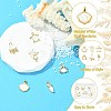 6Pcs 6 Styles Ocean Themeed Brass Pave Natural White Shell Pendants KK-CJ0003-66-3