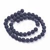 Natural Black Striped Agate/Banded Agate Beads Strands G-F520-50-6mm-2