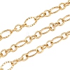 304 Stainless Steel Textured Oval Link Chains CHS-P028-12G-1